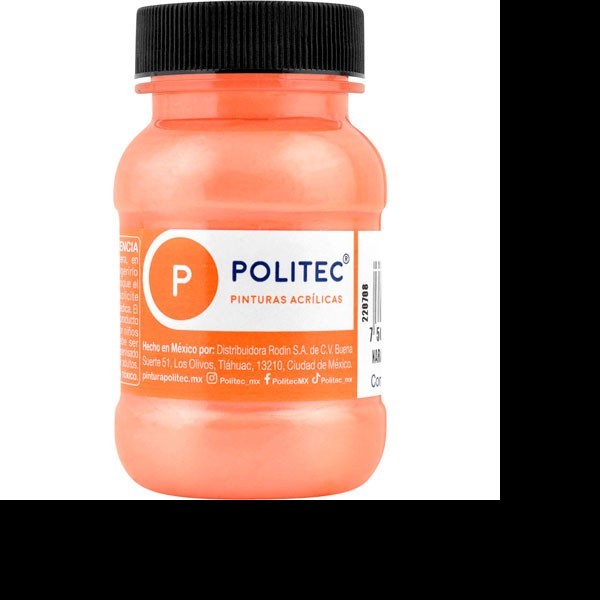 PINTURA ACRILICA POLITEC 100ML. NARANJA MET. 508 PZA